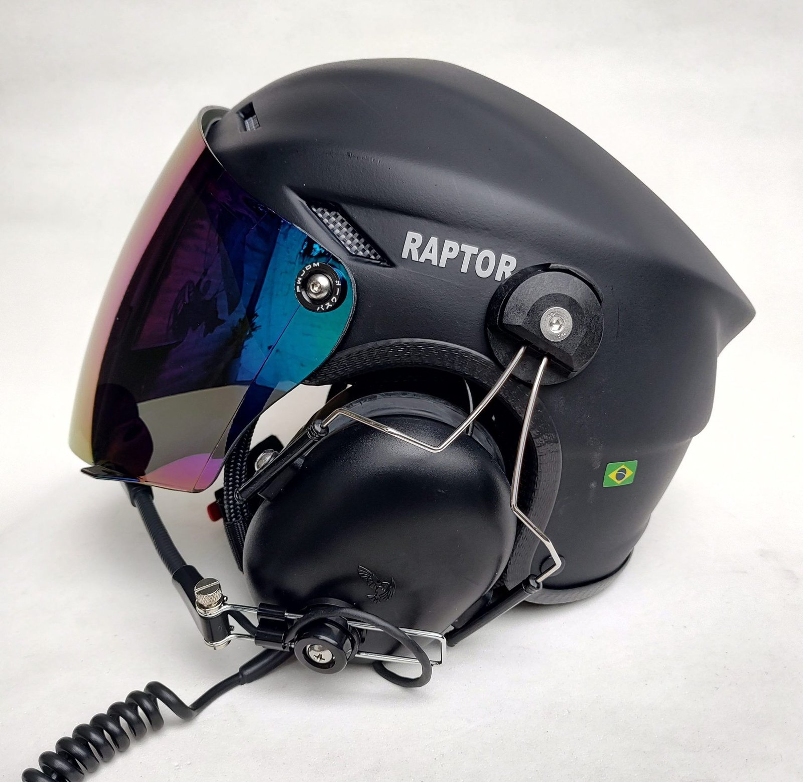 CAPACETE RAPTOR COR PRETO FOSCO COM VISEIRA MODELO FULL FACE E SISTEMA DE PRENDER A FONIA MODELO TIPO 3M - Imagem 9