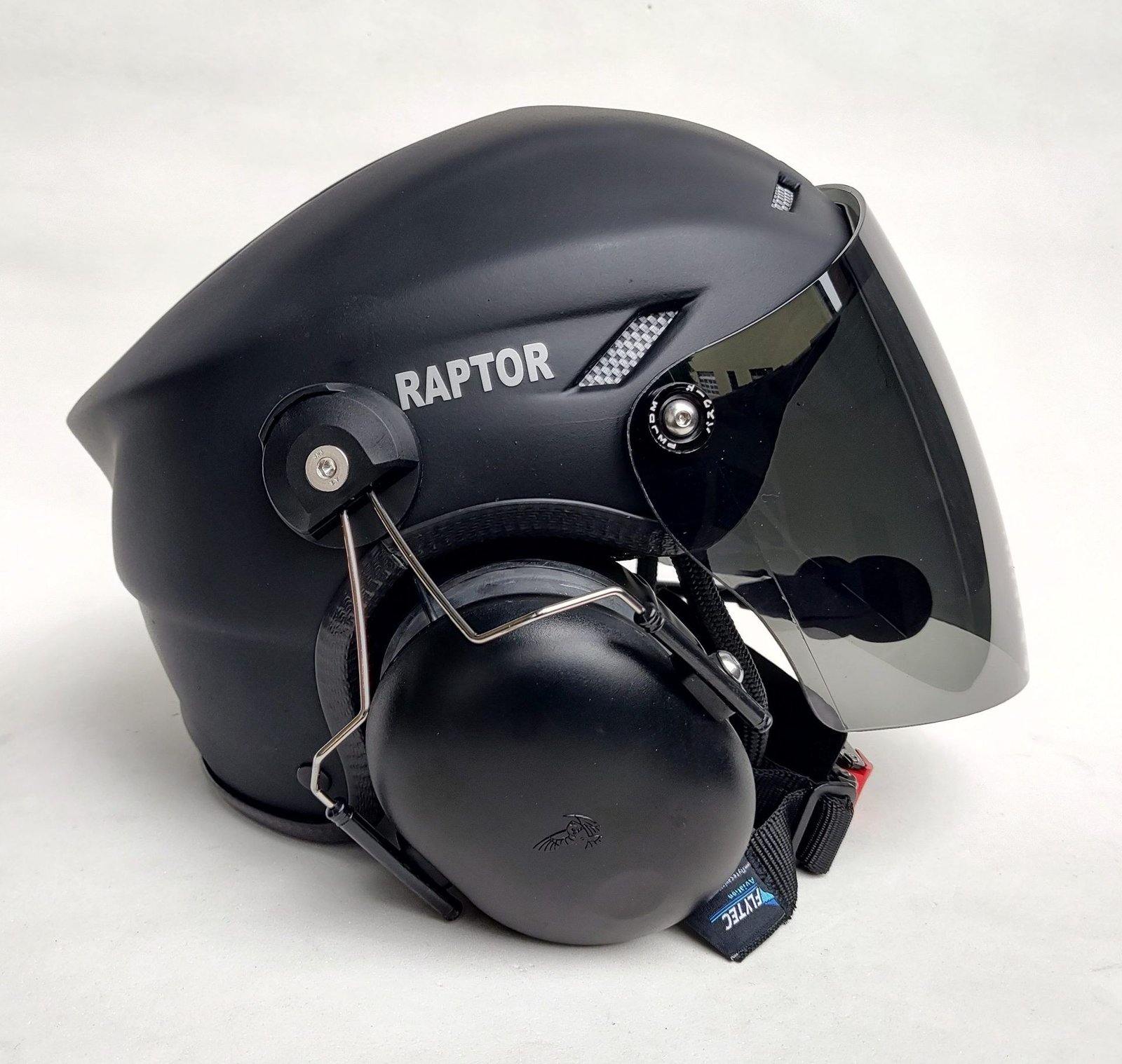 CAPACETE RAPTOR COR PRETO FOSCO COM VISEIRA MODELO FULL FACE E SISTEMA DE PRENDER A FONIA MODELO TIPO 3M - Imagem 7