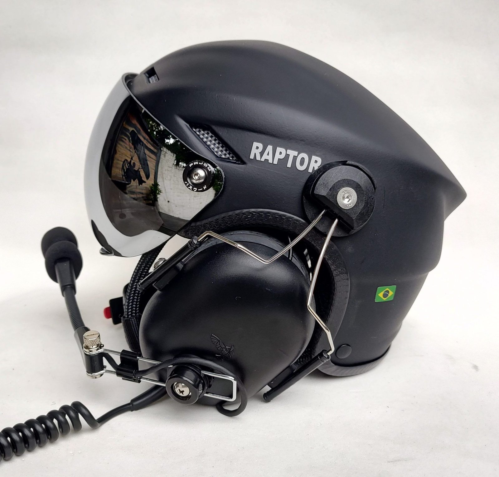 CAPACETE RAPTOR COR PRETO FOSCO COM VISEIRA MODELO TOP GUN E SISTEMA DE PRENDER A FONIA MODELO TIPO 3M - Imagem 17