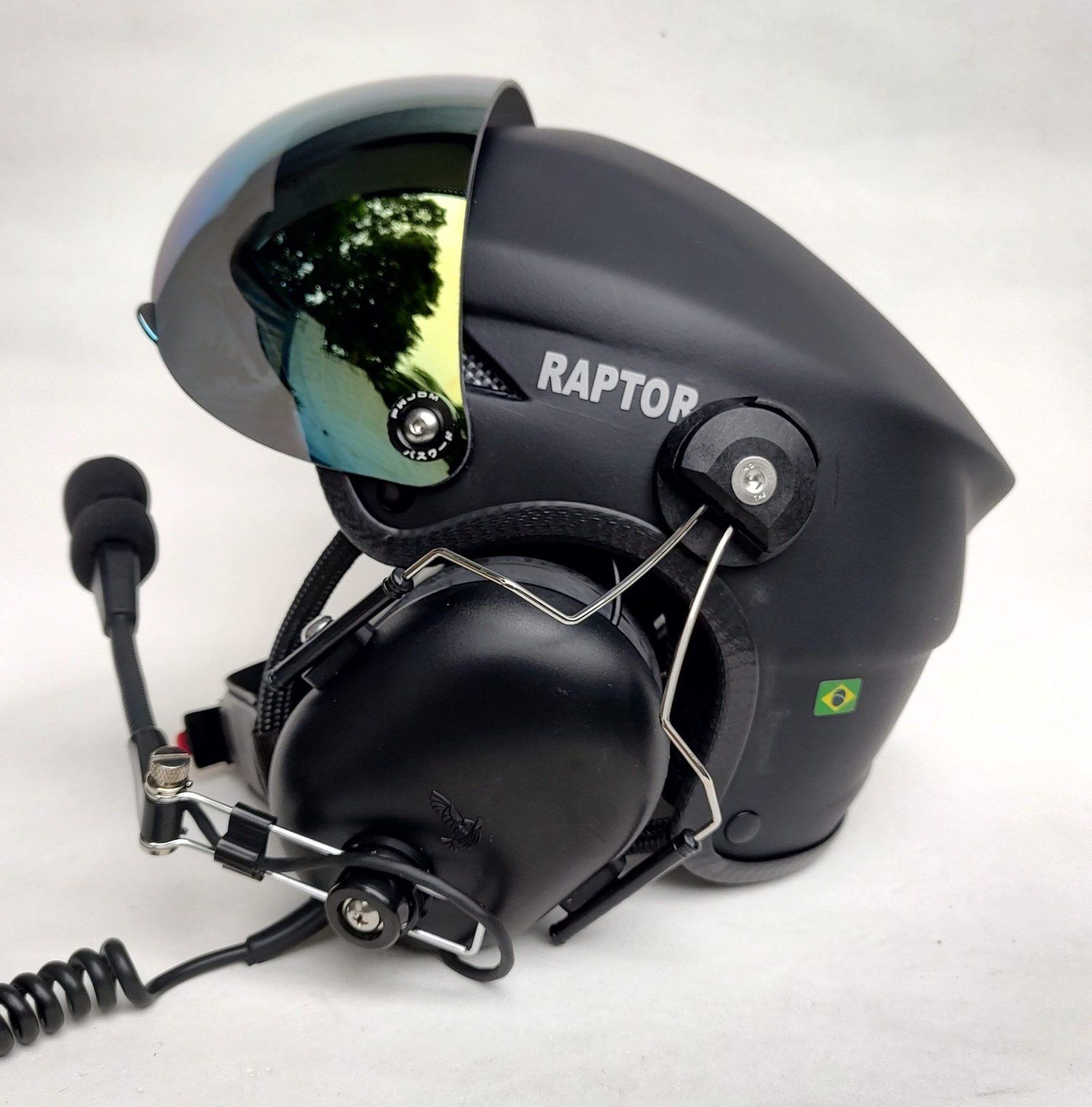 CAPACETE RAPTOR COR PRETO FOSCO COM VISEIRA MODELO TOP GUN E SISTEMA DE PRENDER A FONIA MODELO TIPO 3M - Imagem 12