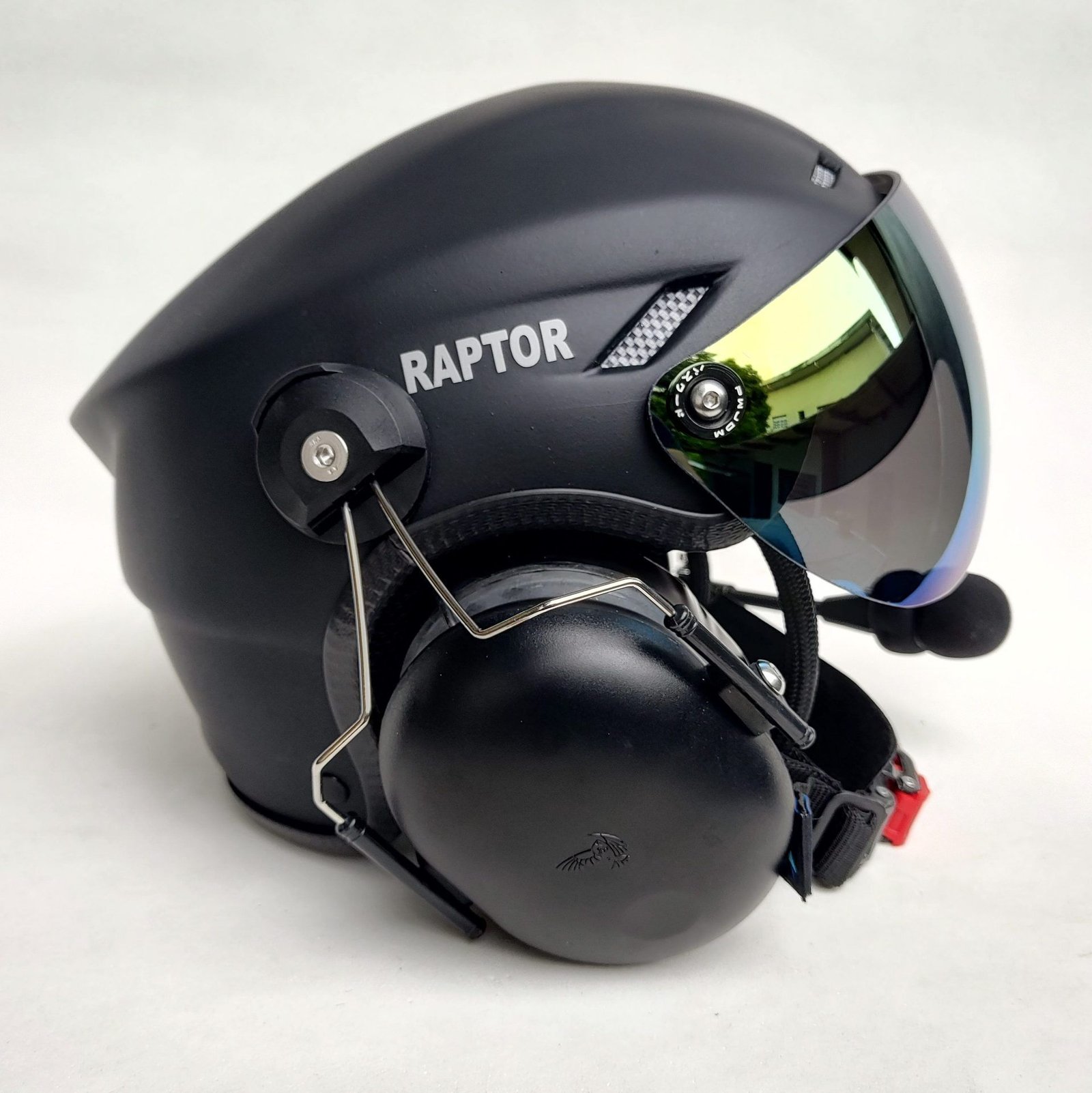 CAPACETE RAPTOR COR PRETO FOSCO COM VISEIRA MODELO TOP GUN E SISTEMA DE PRENDER A FONIA MODELO TIPO 3M - Imagem 11