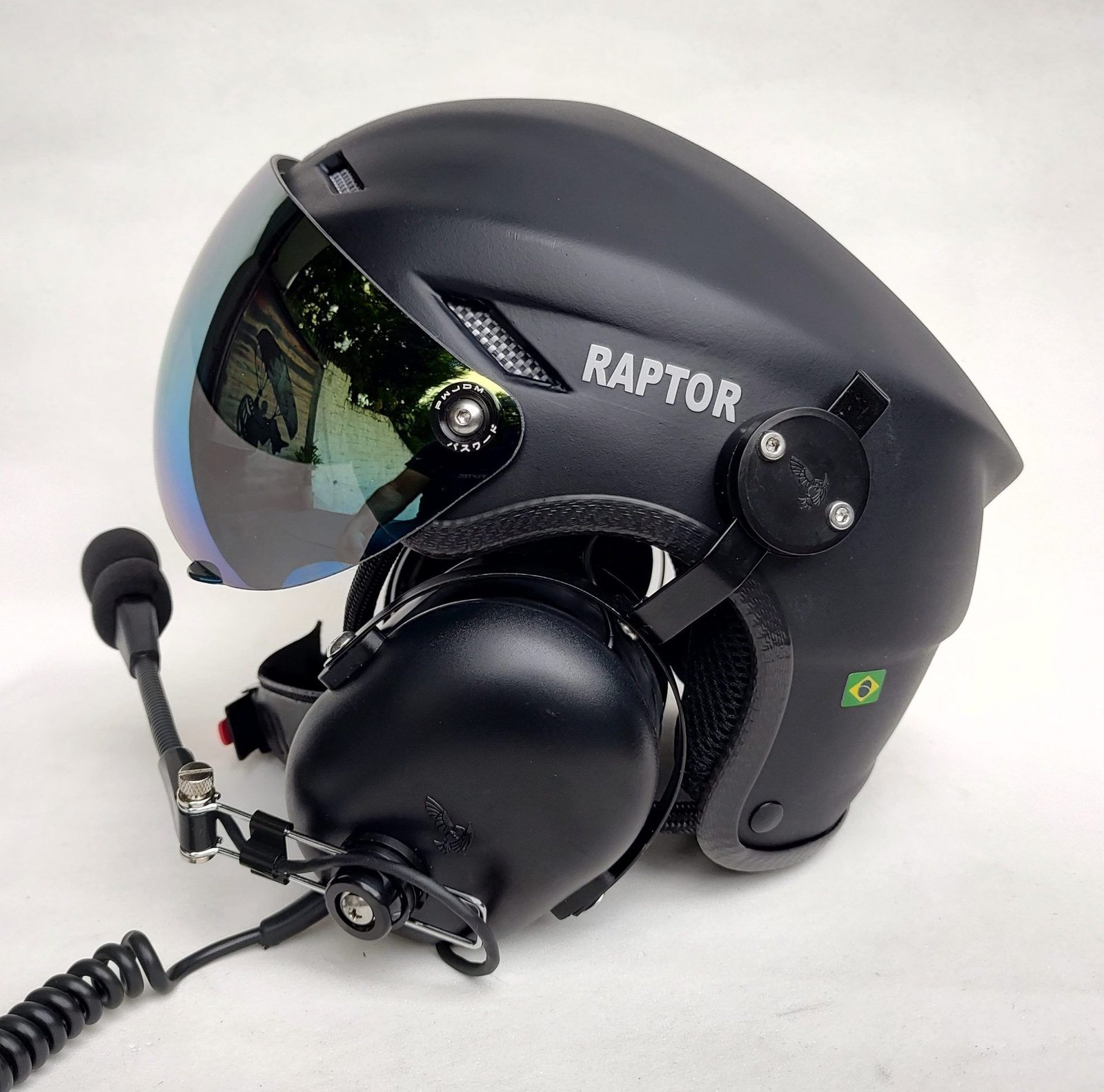CAPACETE RAPTOR PRETO FOSCO COM VISEIRA E SISTEMA DE PRENDER A FONIA MODELO FLYTEC - Imagem 17