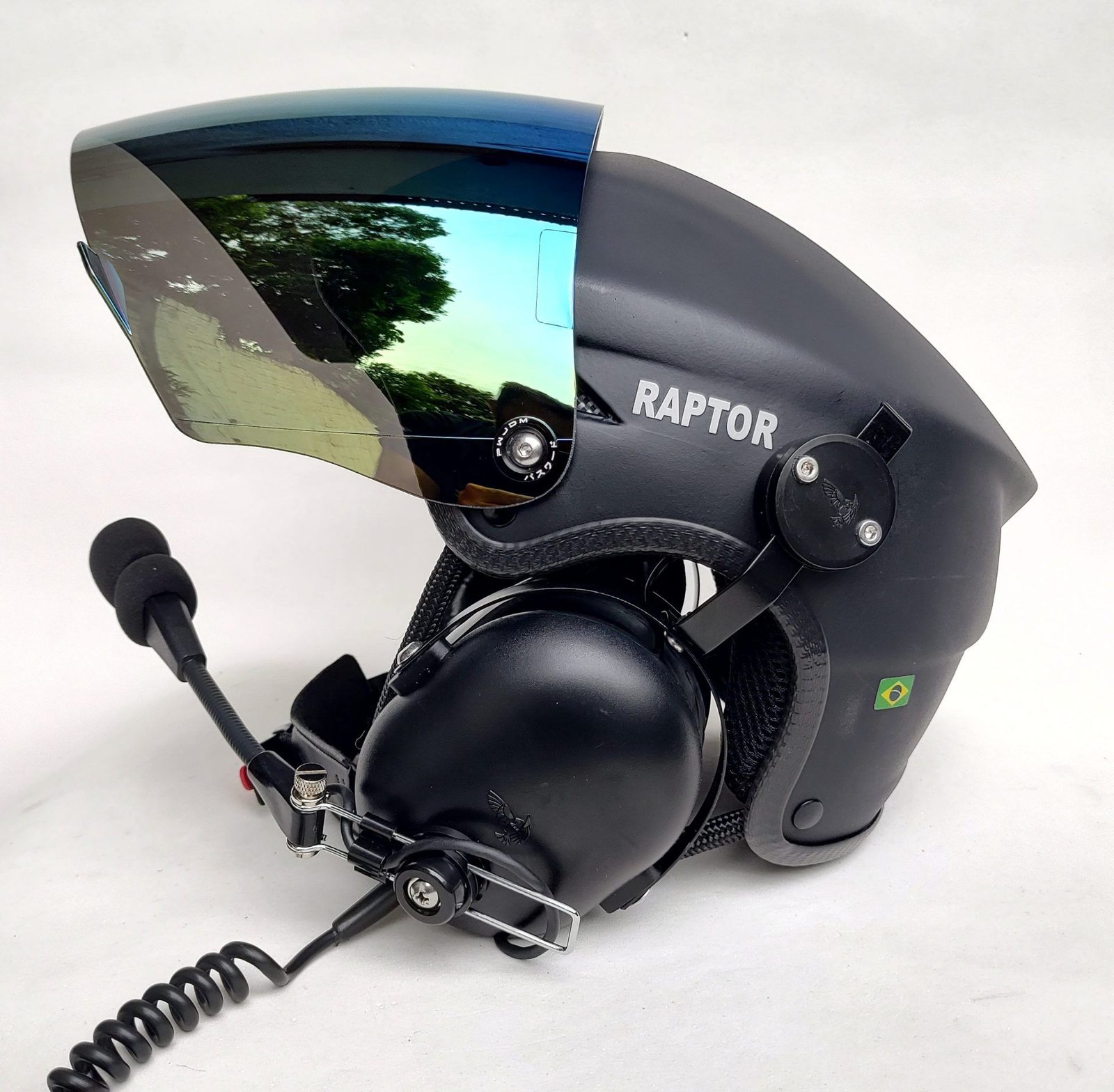 CAPACETE RAPTOR COR PRETO FOSCO COM VISEIRA MODELO FULL FACE E SISTEMA DE PRENDER A FONIA MODELO FLYTEC - Imagem 13
