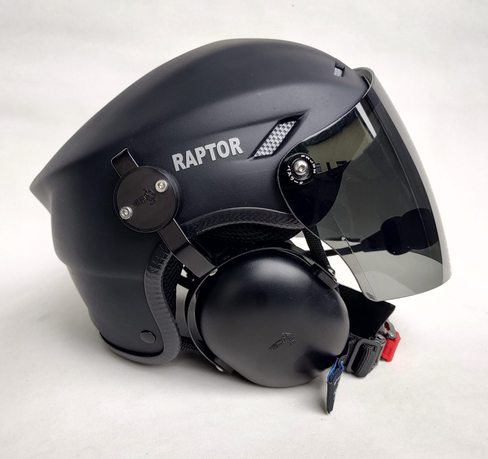 CAPACETE RAPTOR COR PRETO FOSCO COM VISEIRA MODELO FULL FACE E SISTEMA DE PRENDER A FONIA MODELO FLYTEC - Imagem 8
