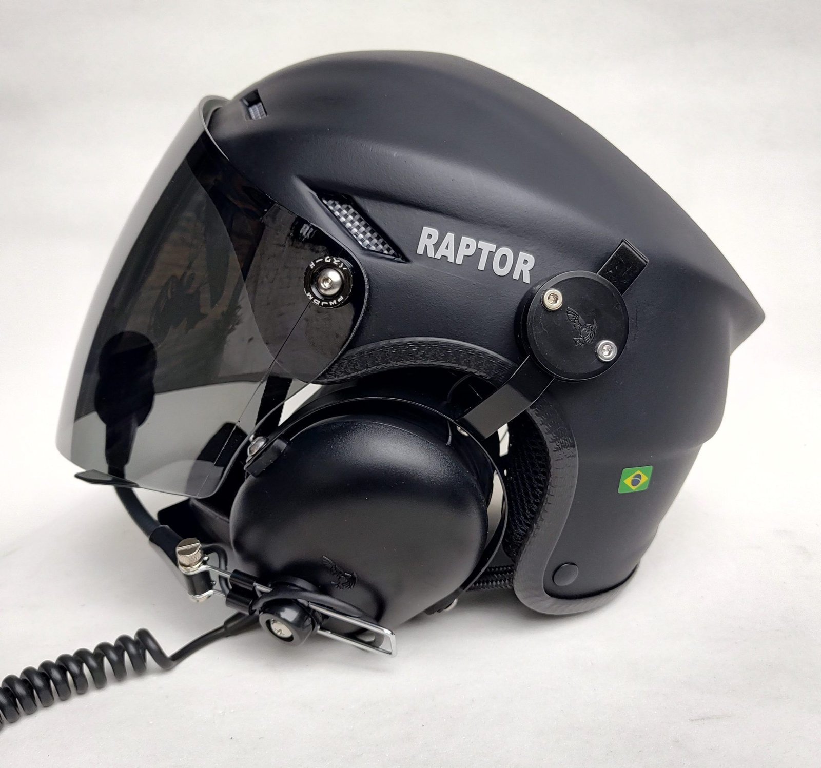 CAPACETE RAPTOR COR PRETO FOSCO COM VISEIRA MODELO FULL FACE E SISTEMA DE PRENDER A FONIA MODELO FLYTEC - Imagem 6