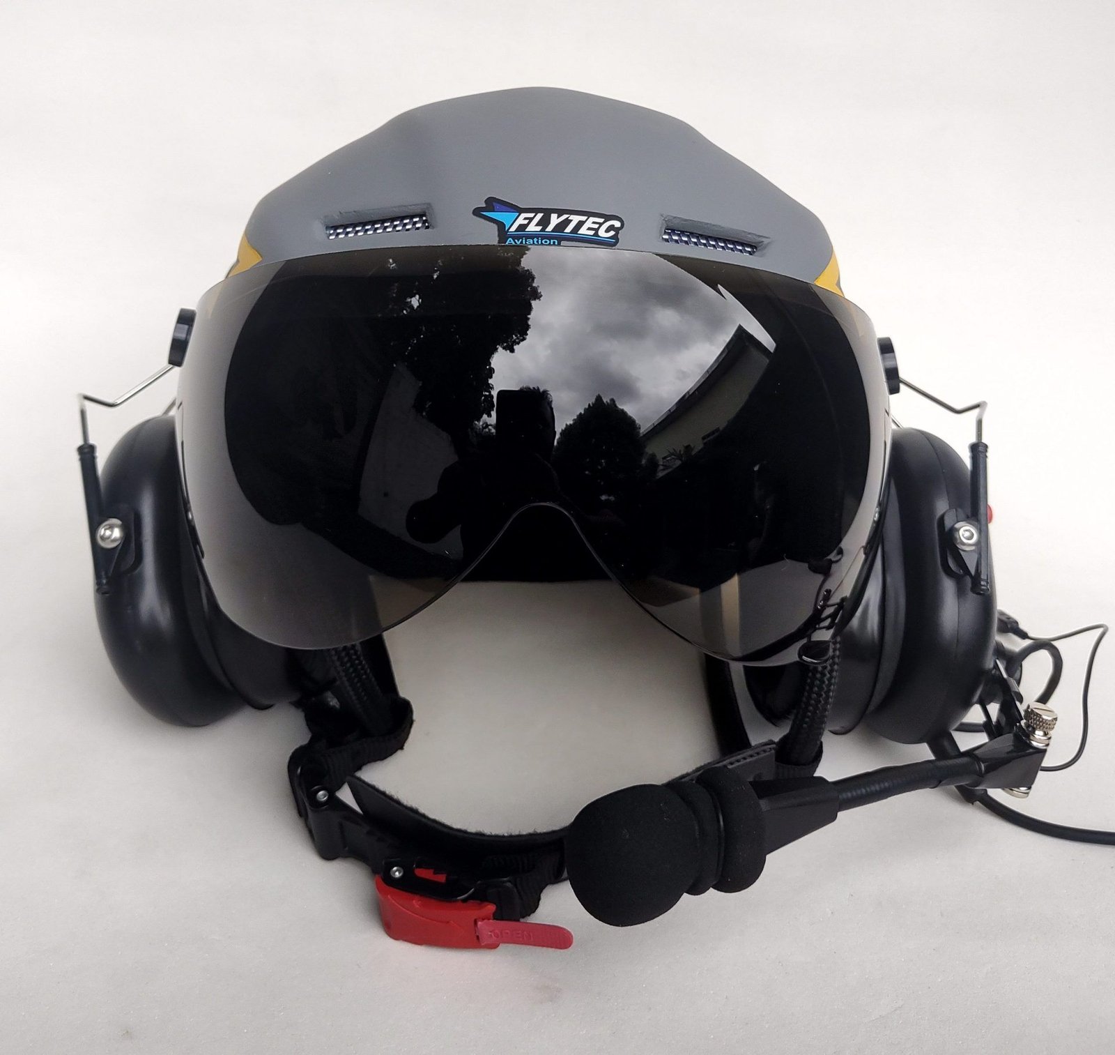 CAPACETE RAPTOR PLUS PINTURA CINZA FOSCO COM FAIXAS AMARELO - Imagem 8
