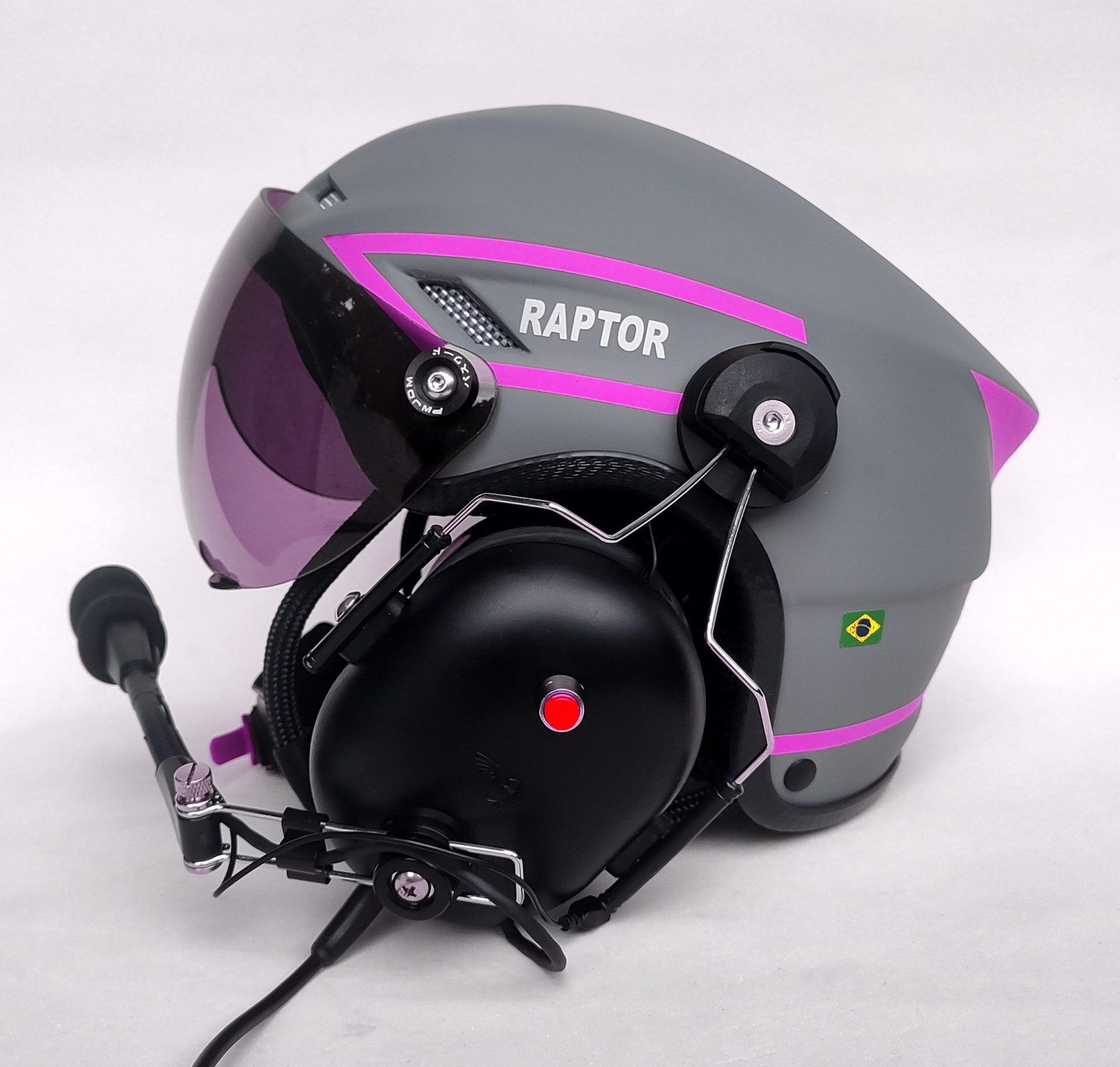 CAPACETE RAPTOR PLUS PINTURA CINZA FOSCO COM FAIXAS AMARELO - Imagem 5