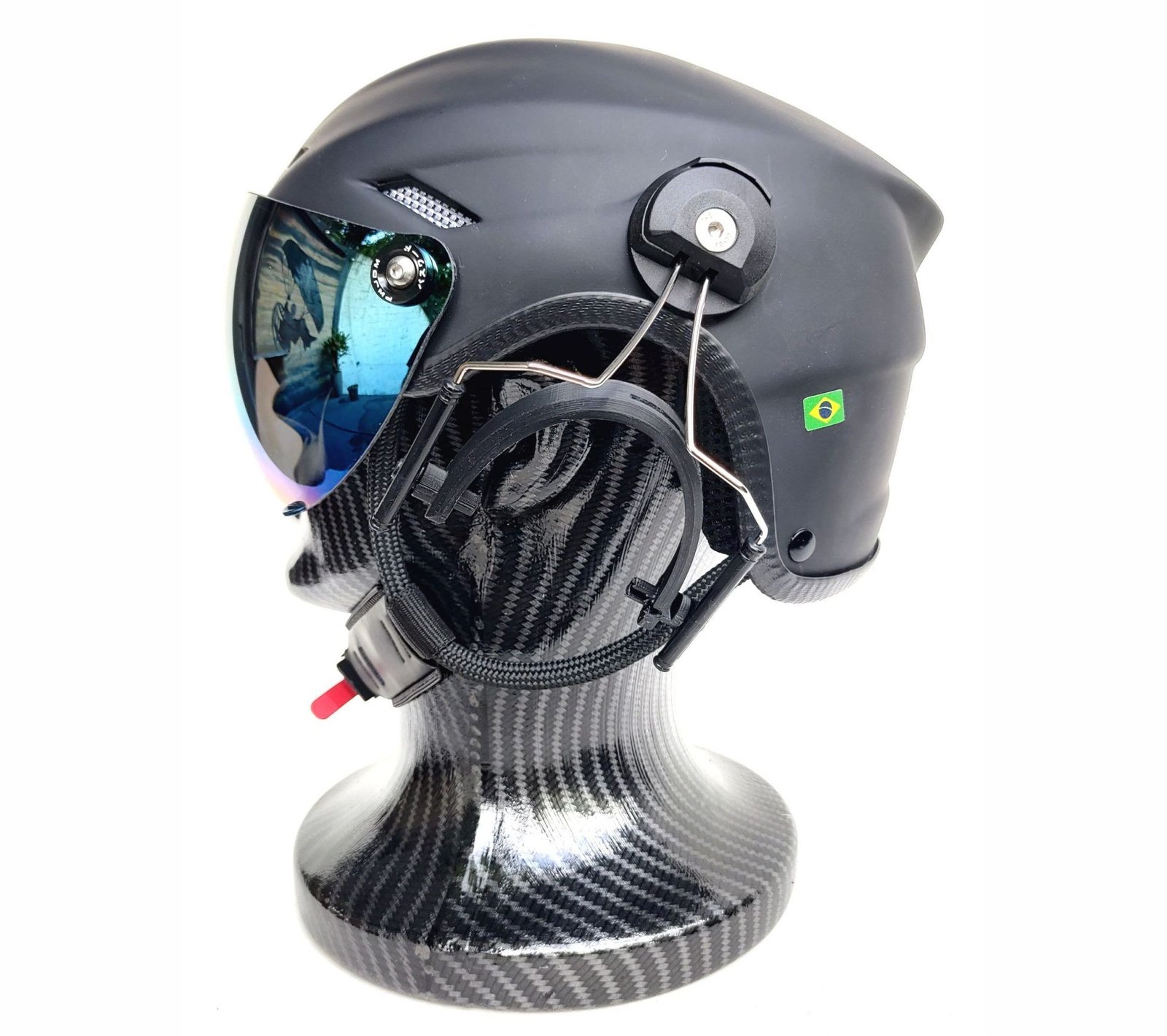 CAPACETE MODELO RAPTOR COM SUPORTE PARA ADAPTAÇÃO DOS FONES BOSE A20 E A30